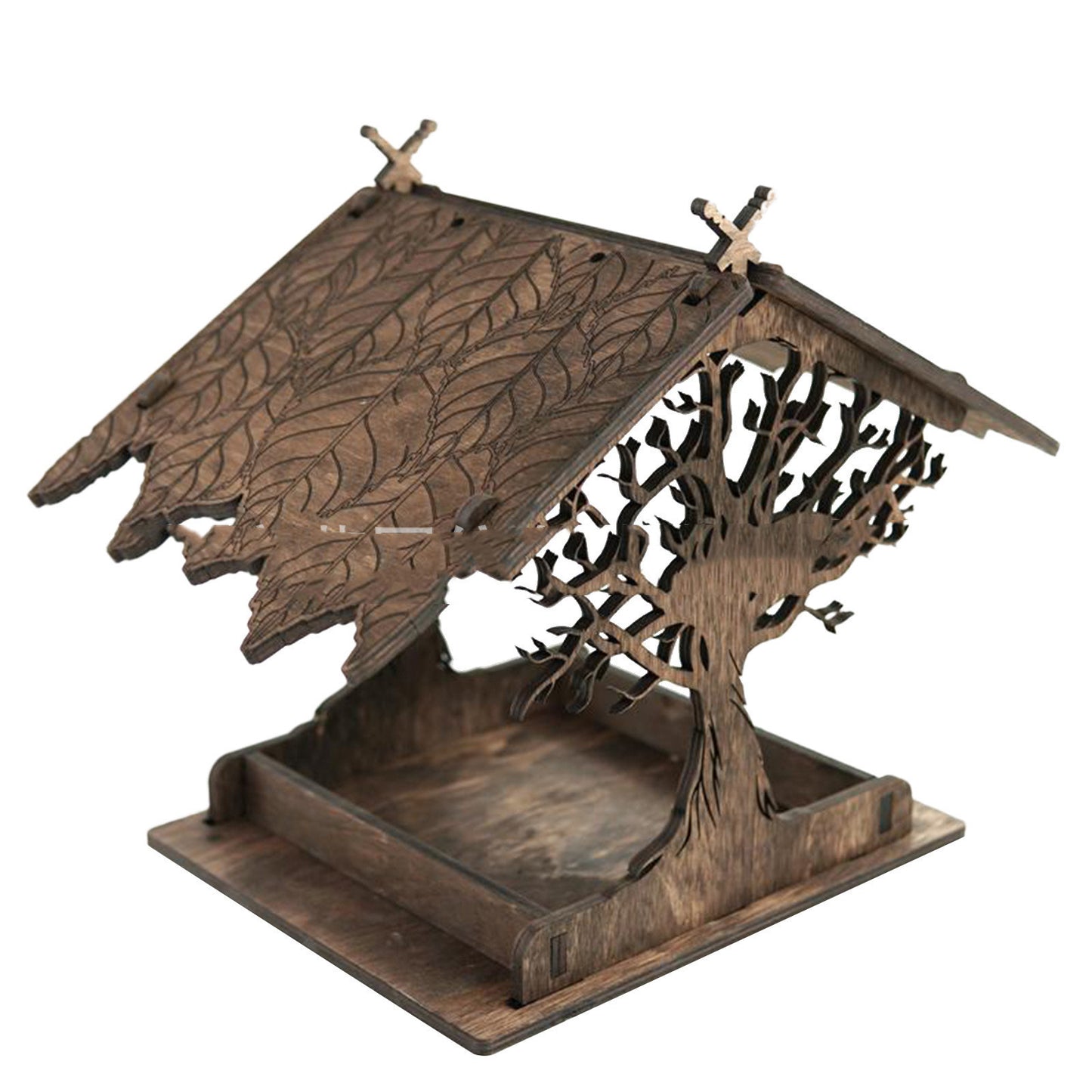 Wooden Home Garden Outdoor Bird Feeder