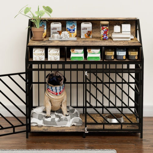 Bamboo Elevated Dog cage and Desk