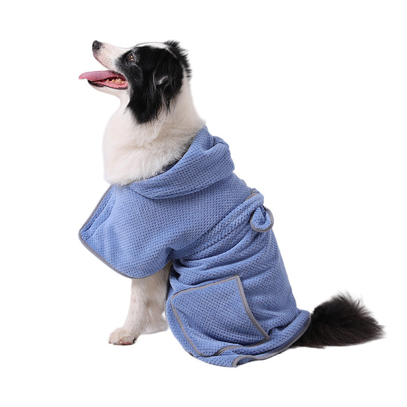 Soft Dog Bath Robe Towel With Adjustable Waistband