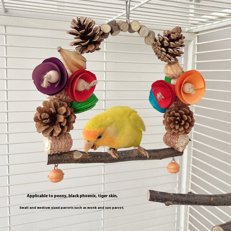 Parrot Swing Pine Nut Grinding Mouth Grinding Claw Log Bird Stand