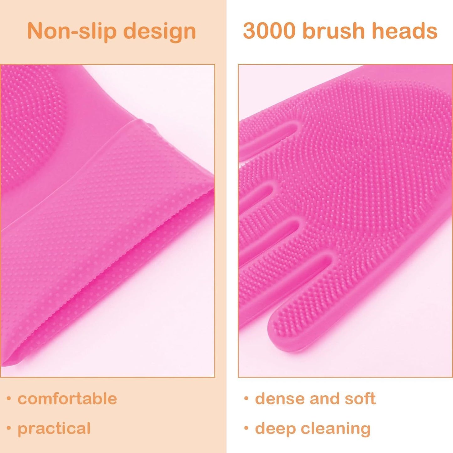 Durable Pet Grooming Gloves For Cats And Dogs, Enhanced Five Finger Design For Massaging And Bathing