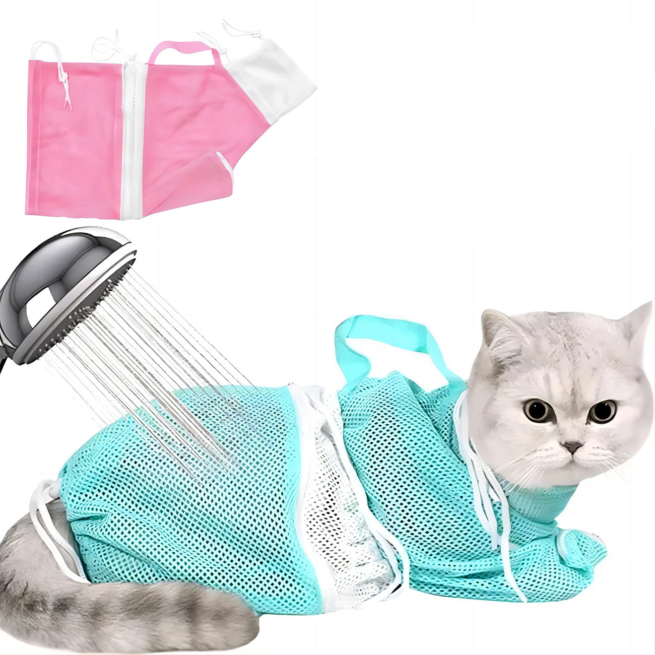 Cat Grooming Shower Bag Mesh Adjustable Multipurpose Pet Restraint Bag Prevent Scratching For Bathing Nail Trimming Anti-scratch