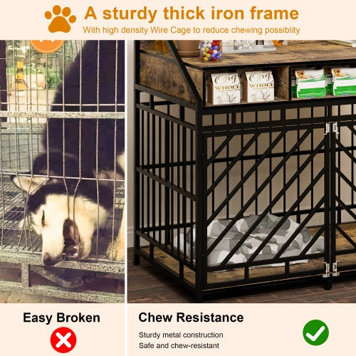 Bamboo Elevated Dog cage and Desk