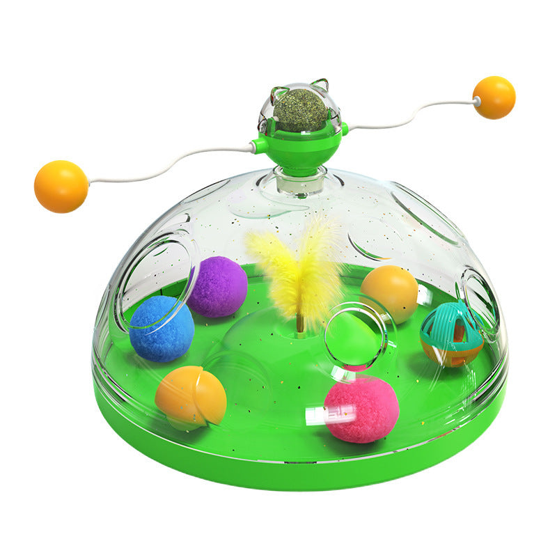 Meows Windmill Funny Cat Toys Interactive Multifunctional Turntable Pet Educational Toys With Catnip