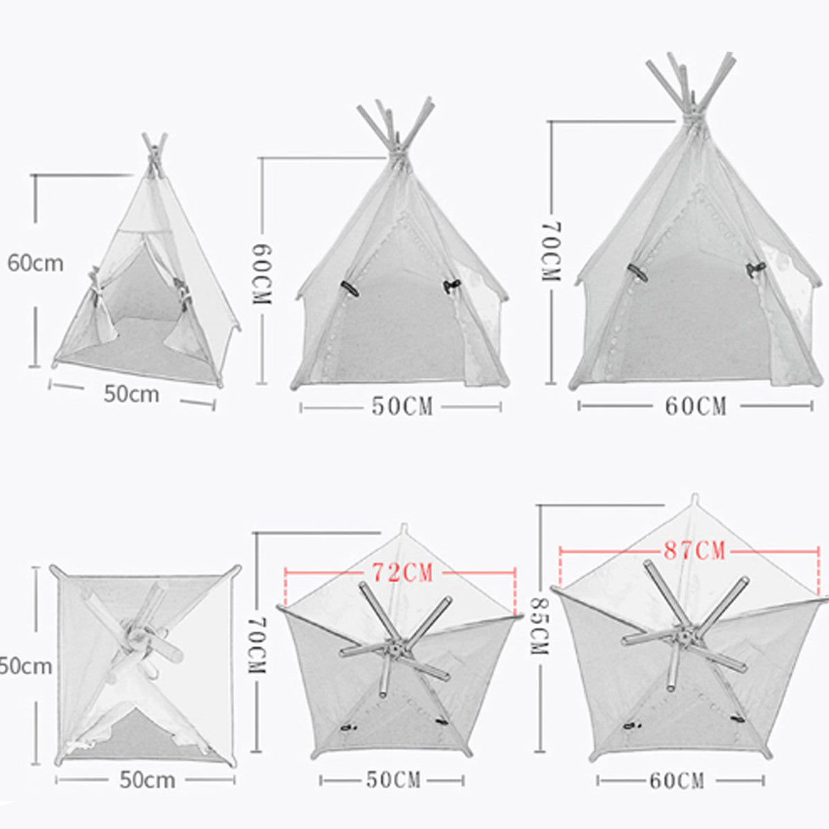 Pet Teepee Tent Washable With Cushion