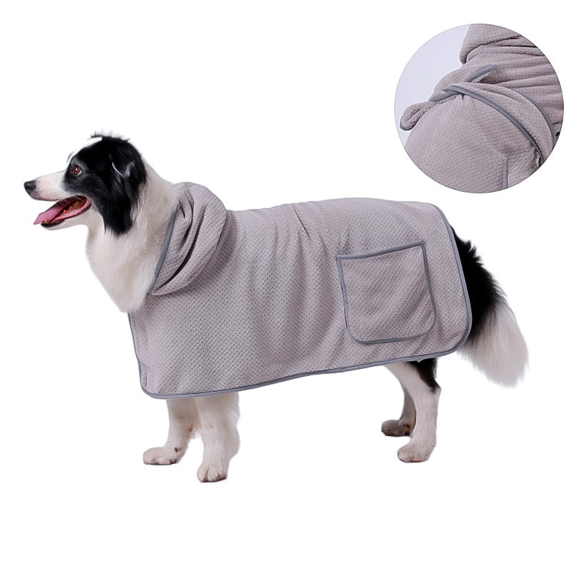 Soft Dog Bath Robe Towel With Adjustable Waistband