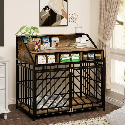 Bamboo Elevated Dog cage and Desk