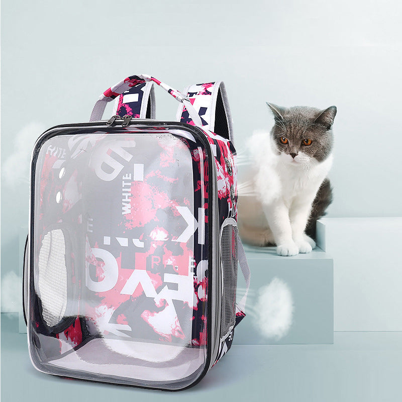 Cartoon Space Capsule Travel Breathable Pet Backpack