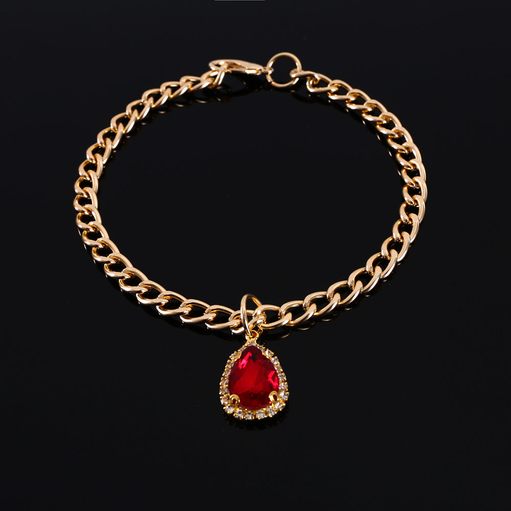 Metal Crystal Diamond Pendant Cat Collar