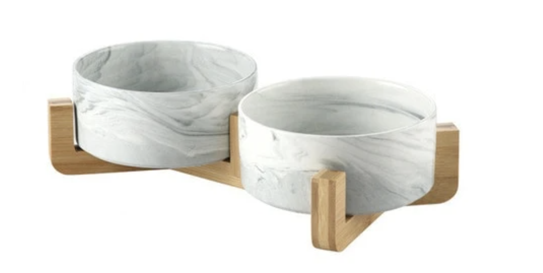Marble cat rice bowl