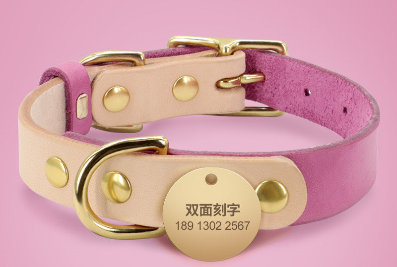 Personalized Custom Dog Cat Leather Collar