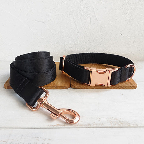 Unique Style Paws Black Soft Collar And Leash