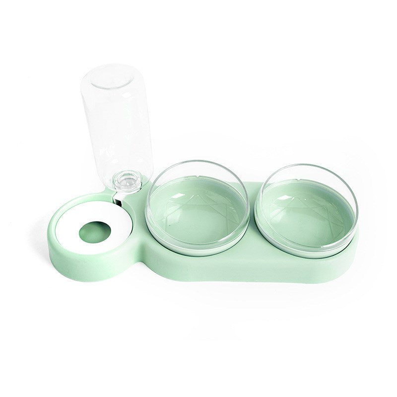 Double Bowl Automatic cat Bowl Feeder Cat Waterer