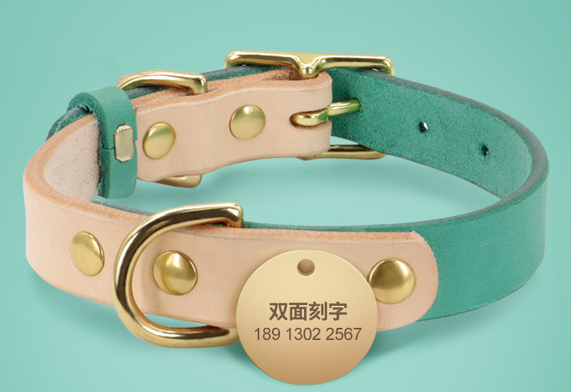 Personalized Custom Dog Cat Leather Collar