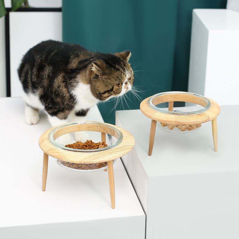 Glass cat bowl