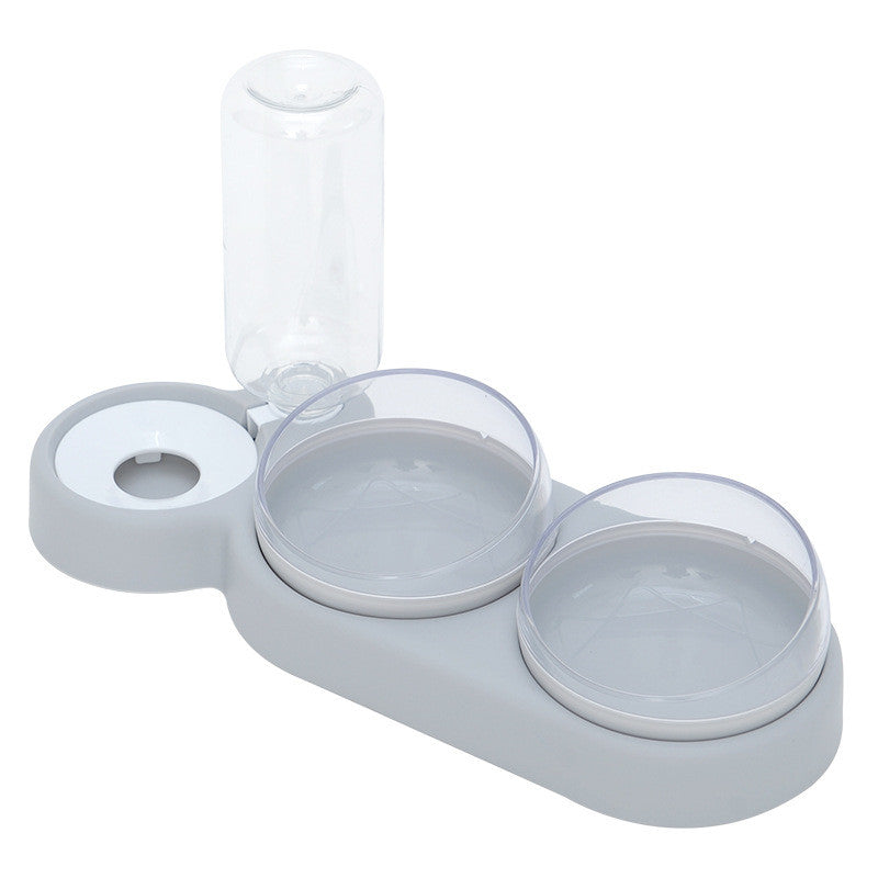 l Automatic Feeder Dog With Water Fountain Double Bowl Drinking Raised Stand