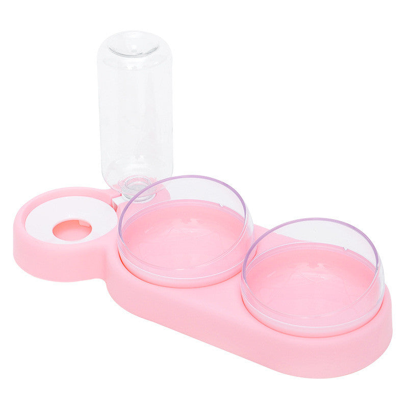 l Automatic Feeder Dog With Water Fountain Double Bowl Drinking Raised Stand