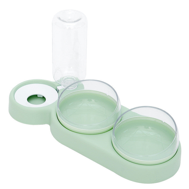 l Automatic Feeder Dog With Water Fountain Double Bowl Drinking Raised Stand