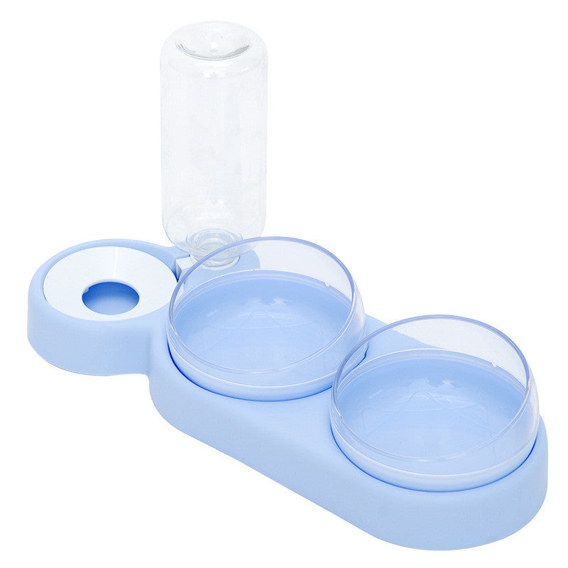 l Automatic Feeder Dog With Water Fountain Double Bowl Drinking Raised Stand