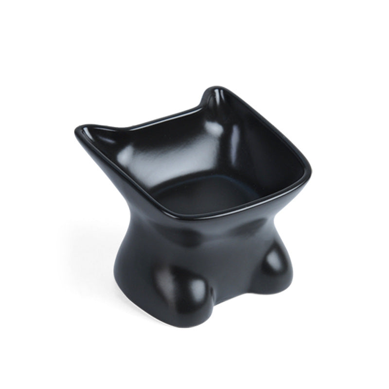 Bowl With Oblique Mouth And High Feet