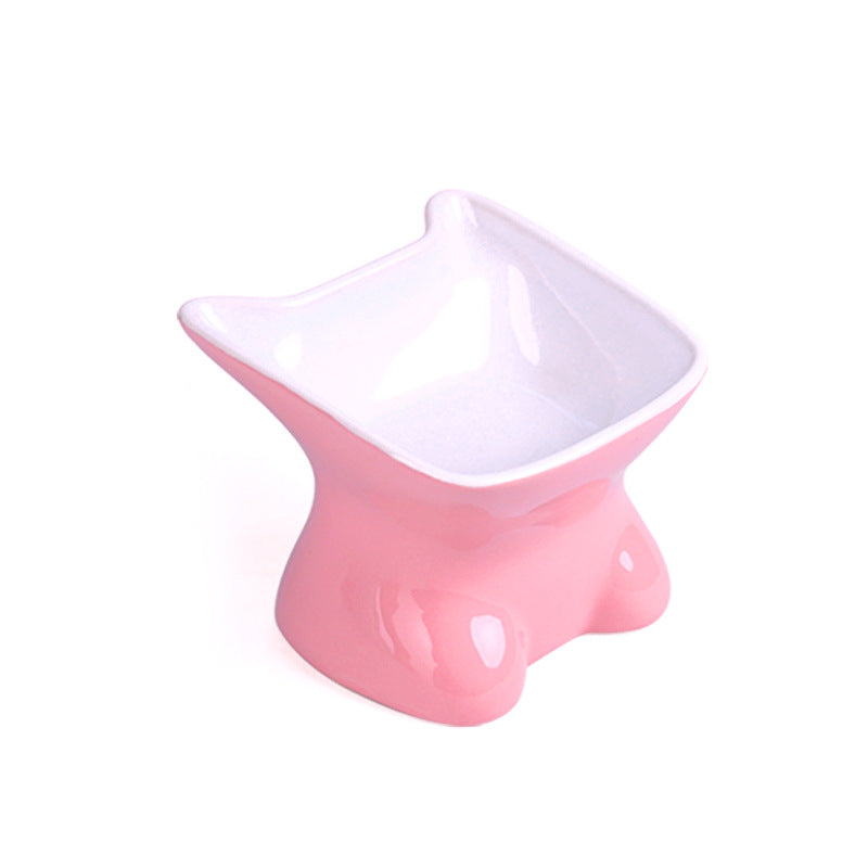 Bowl With Oblique Mouth And High Feet