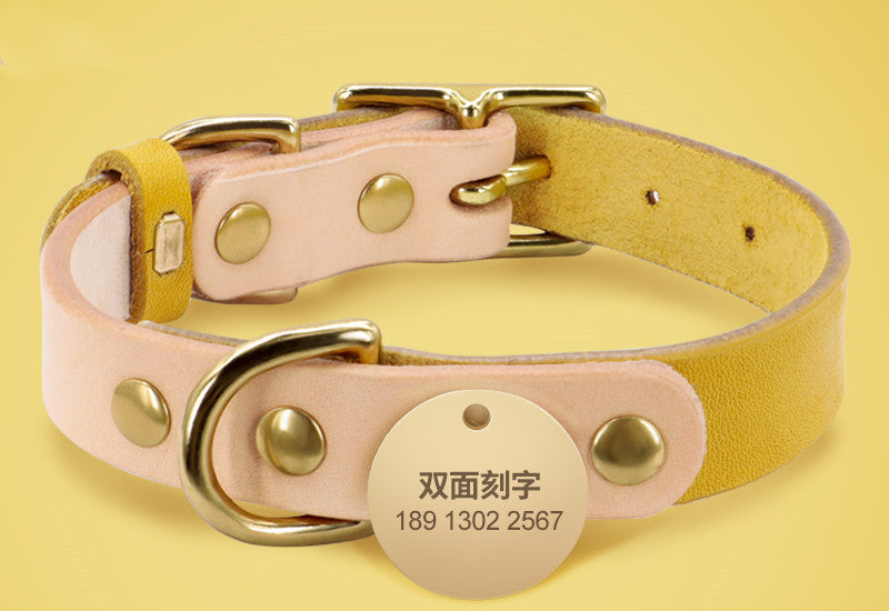 Personalized Custom Dog Cat Leather Collar