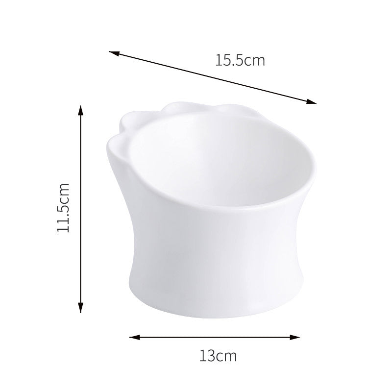 Raised Ceramic Pet Cat Food Bowl
