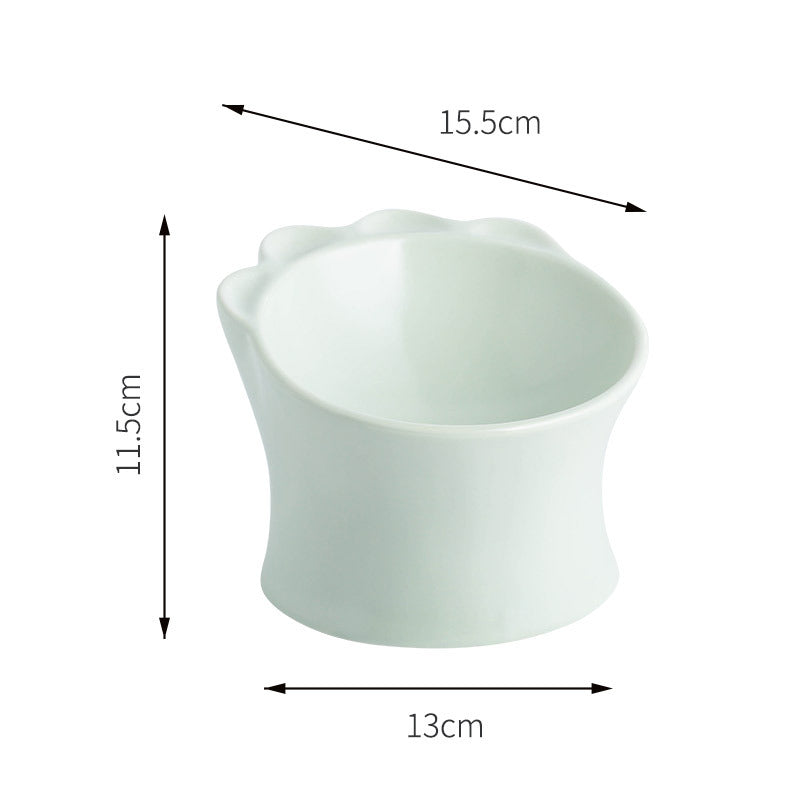 Raised Ceramic Pet Cat Food Bowl