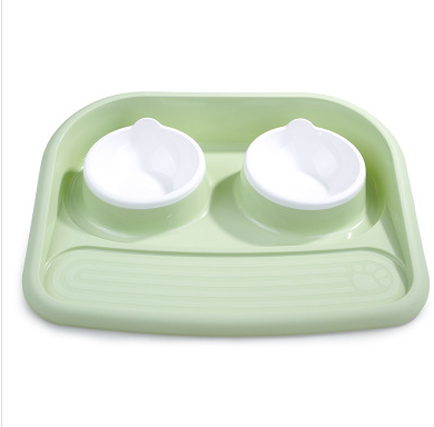 Environmental Pet Bowl Plastic Anti-skid Double Bowl
