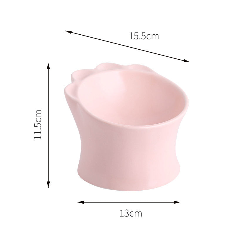 Raised Ceramic Pet Cat Food Bowl