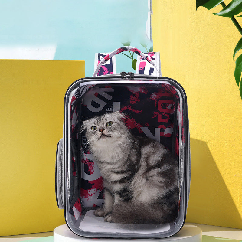 Cartoon Space Capsule Travel Breathable Pet Backpack