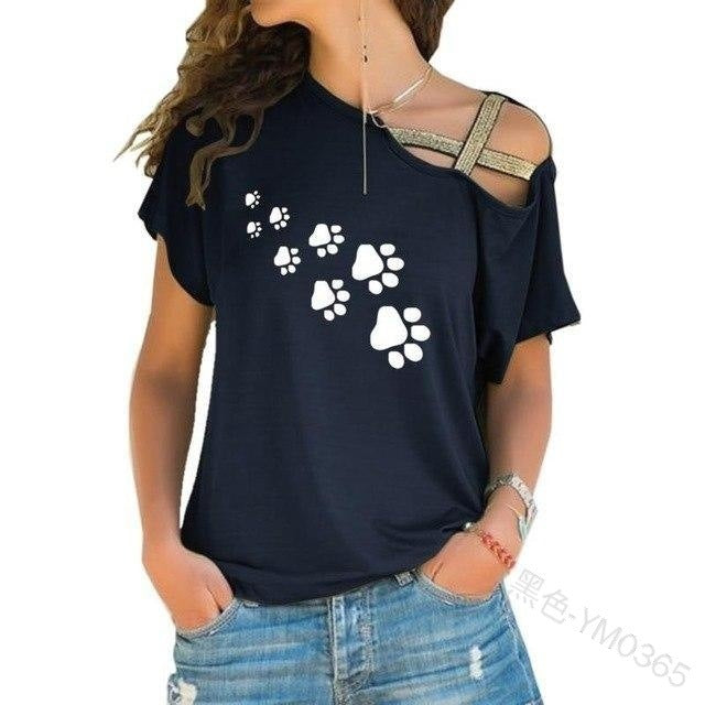 Puppy footprints short sleeves