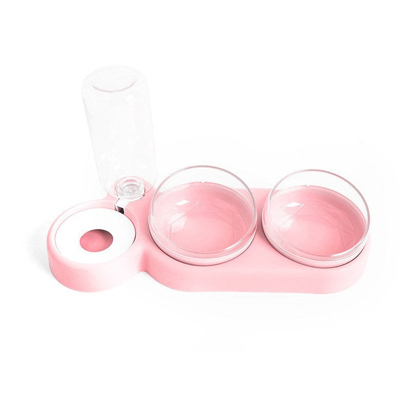 Double Bowl Automatic cat Bowl Feeder Cat Waterer
