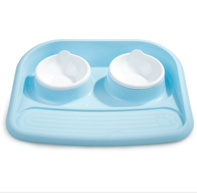 Environmental Pet Bowl Plastic Anti-skid Double Bowl