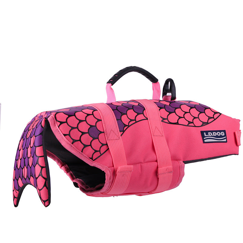 Mermaid Shark Swimming Life Vest Adjustable Dog Life Jacket