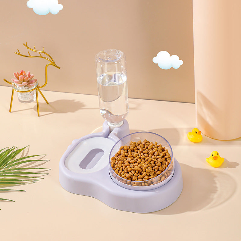 Double Bowl Automatic cat Bowl Feeder Cat Waterer