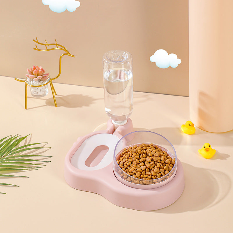 Double Bowl Automatic cat Bowl Feeder Cat Waterer