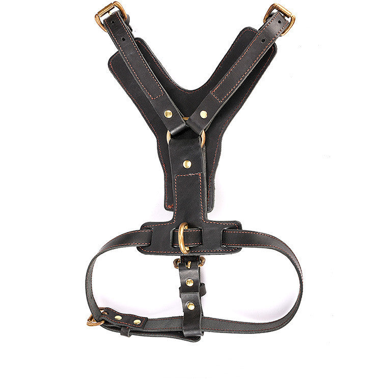 Cowhide Chest Back Dog Harness
