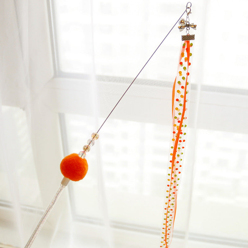 Long rod streamer ribbon cat pole
