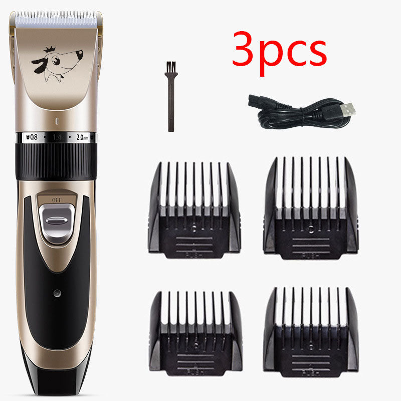USB Rechargeable Electric Pet Clipper Razor Set Low Noise Pet Hair Trimmer