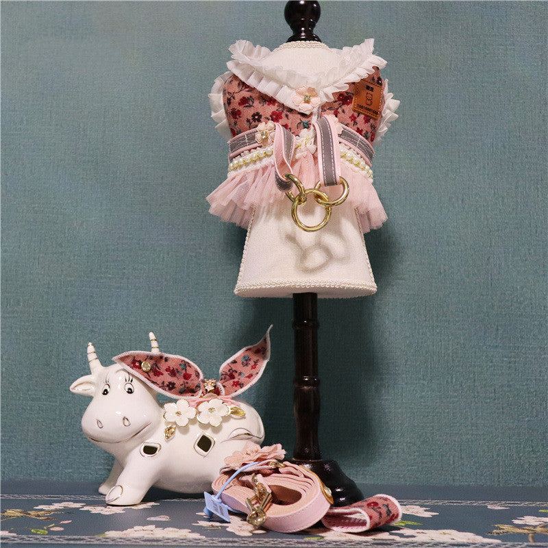 Pink Leash and Harness Set