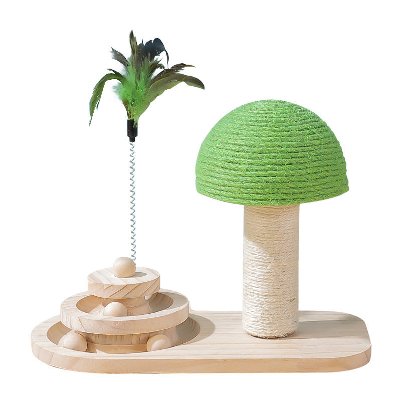 Green Mushroom Cat Scratch Post