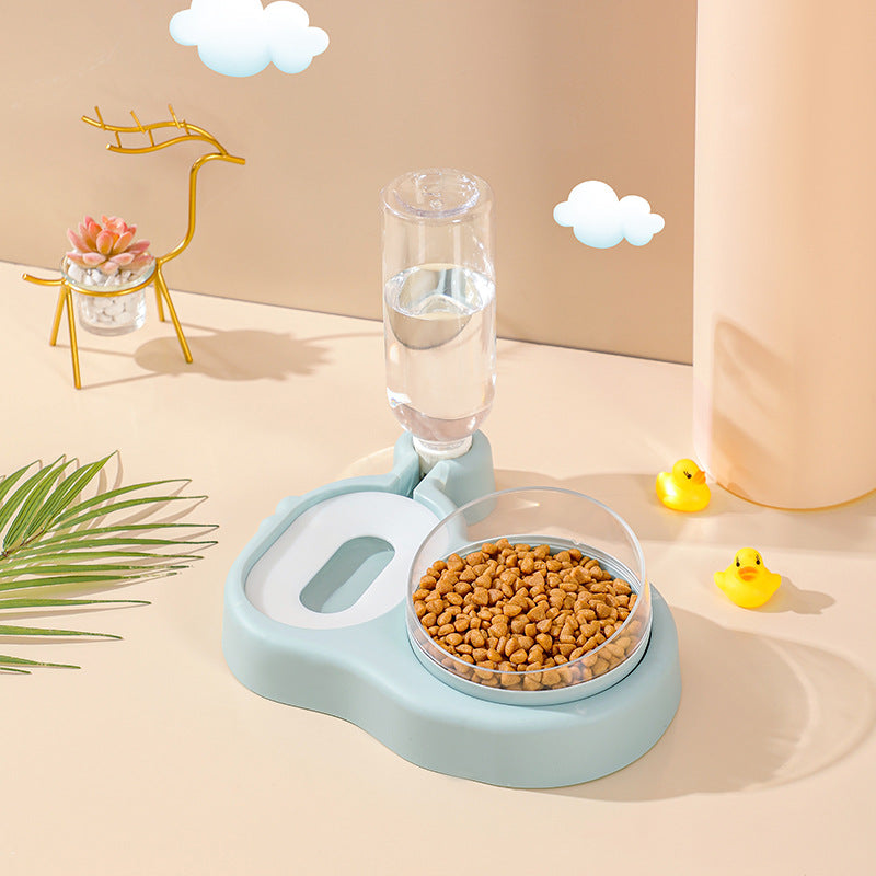 Double Bowl Automatic cat Bowl Feeder Cat Waterer