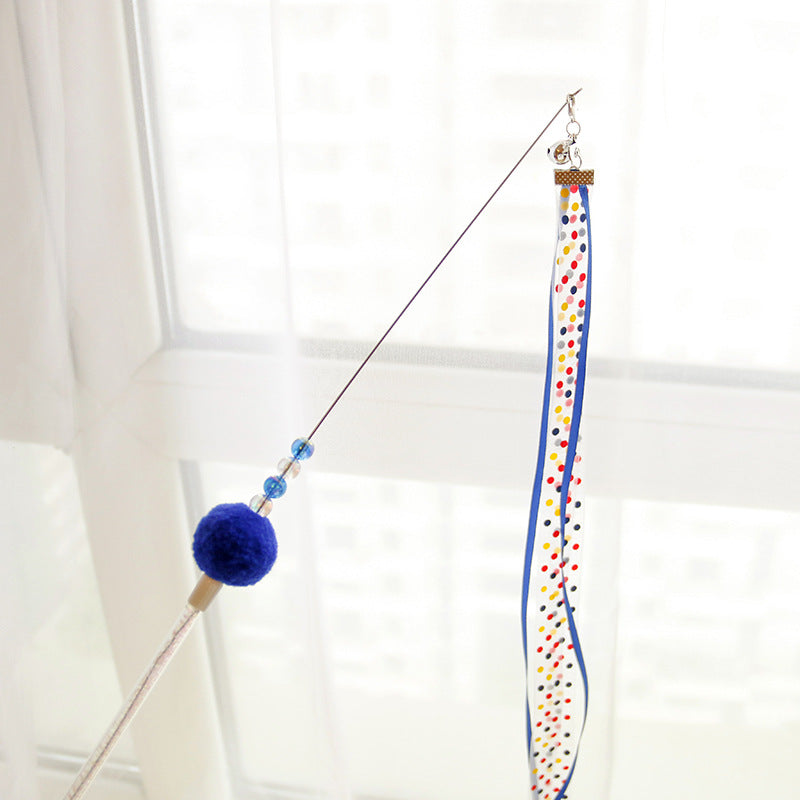 Long rod streamer ribbon cat pole