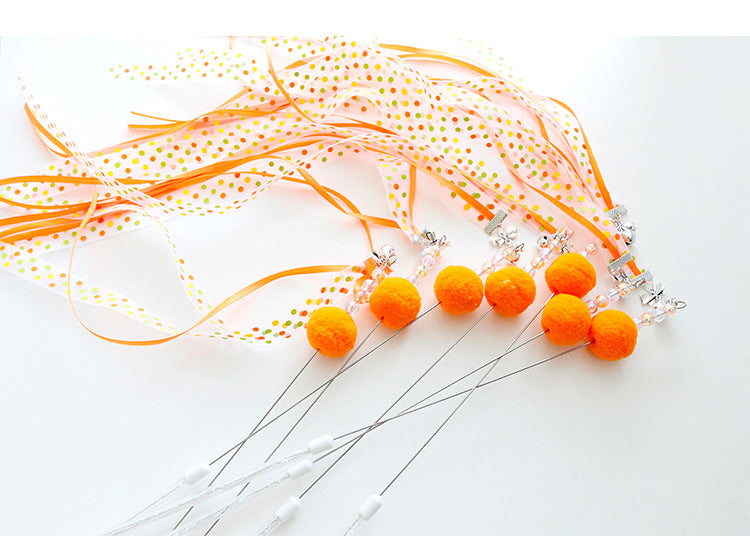 Long rod streamer ribbon cat pole
