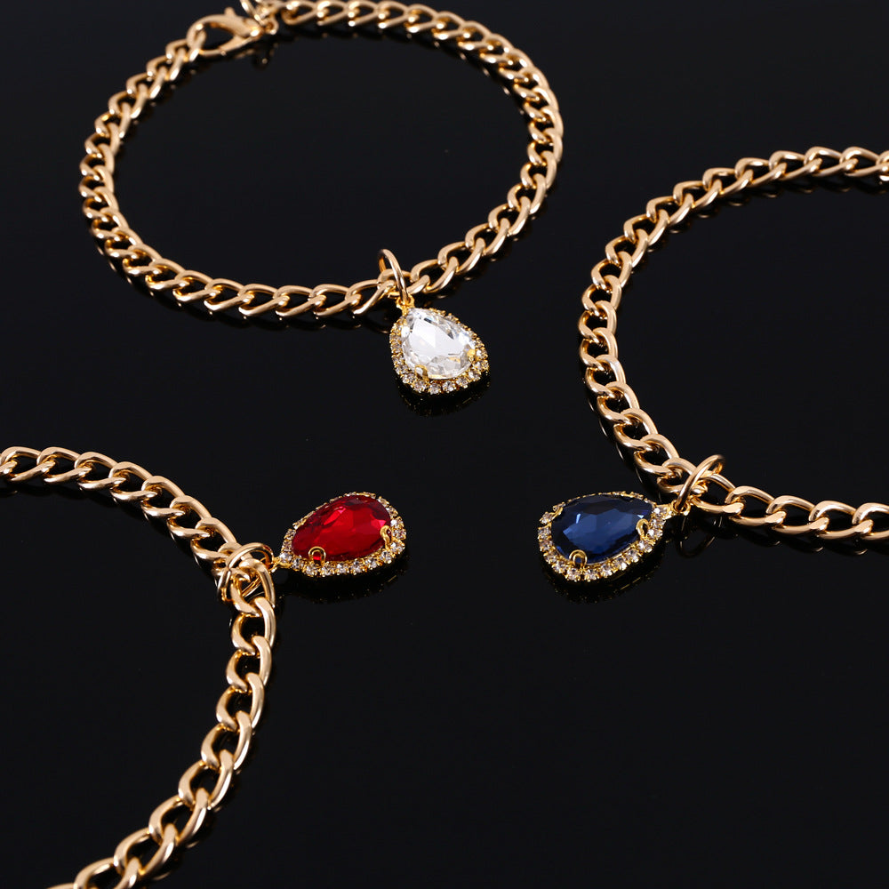 Metal Crystal Diamond Pendant Cat Collar