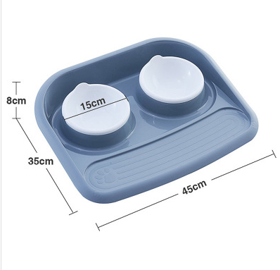 Environmental Pet Bowl Plastic Anti-skid Double Bowl