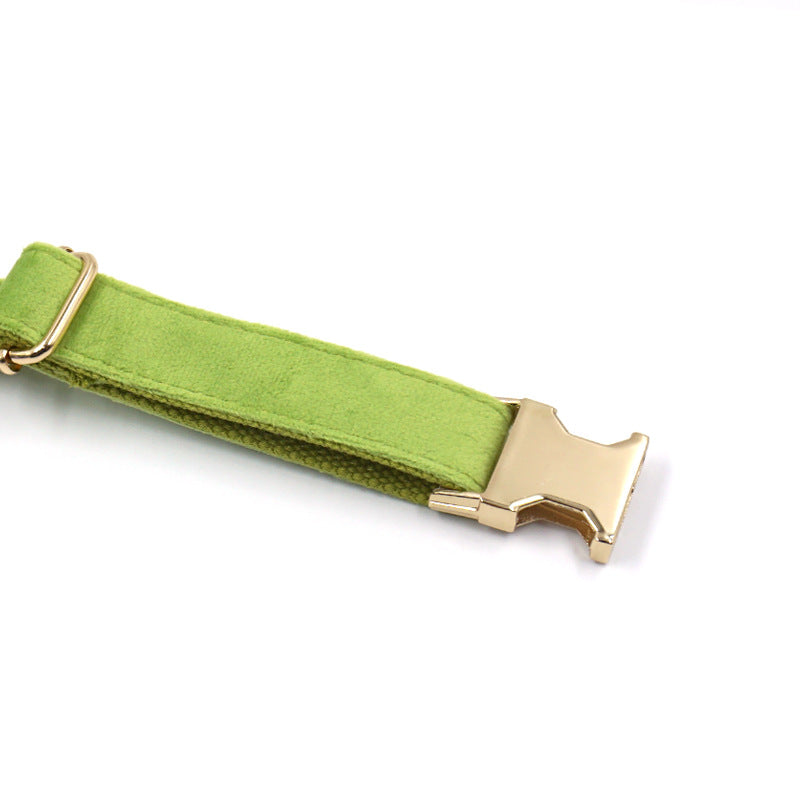 INS Wind Cross-border Matcha Green Velvet Dog Collar