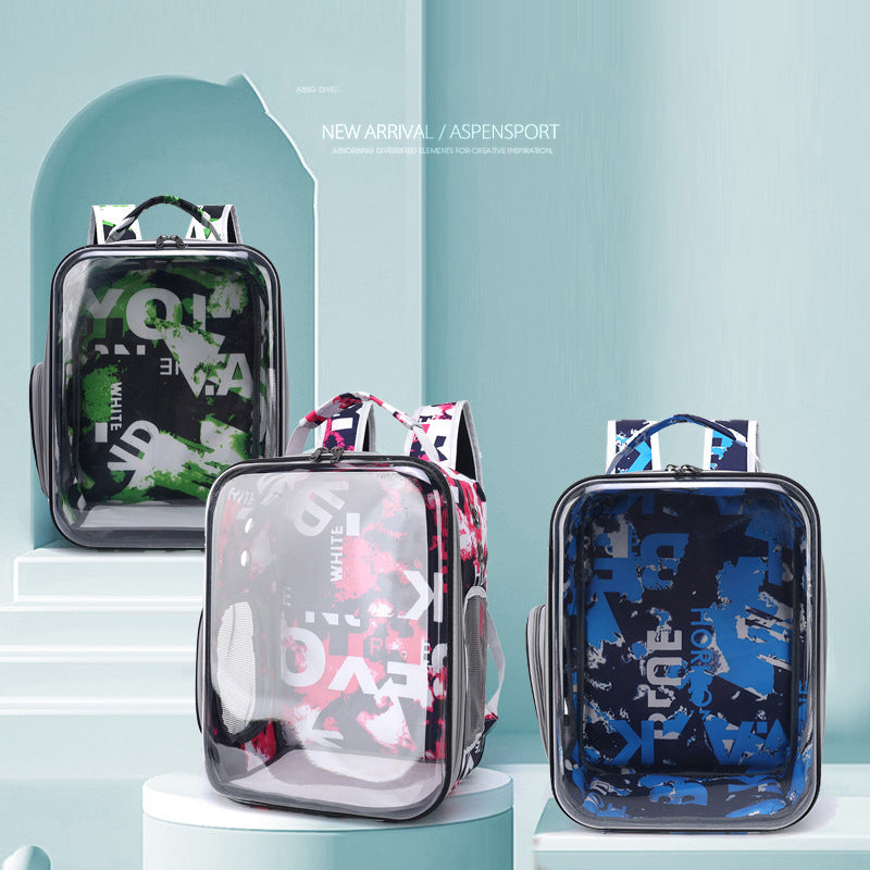 Cartoon Space Capsule Travel Breathable Pet Backpack