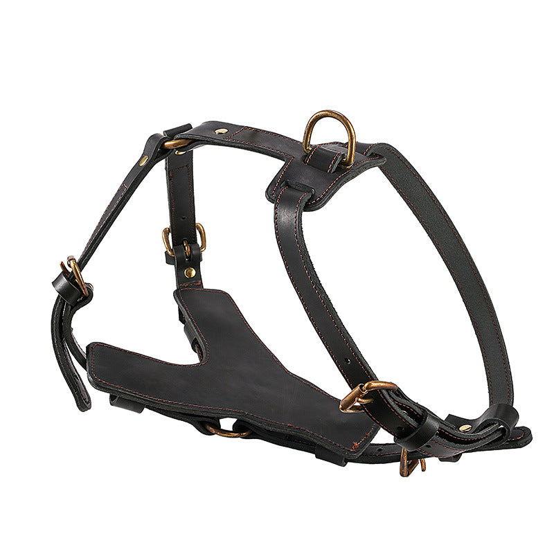 Cowhide Chest Back Dog Harness